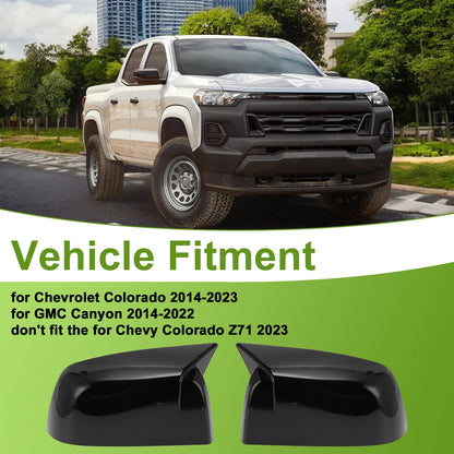 1 Pair ABS Gloss Black Ox Horn Side Mirror Cover for Chevrolet Colorado (2014–2023)