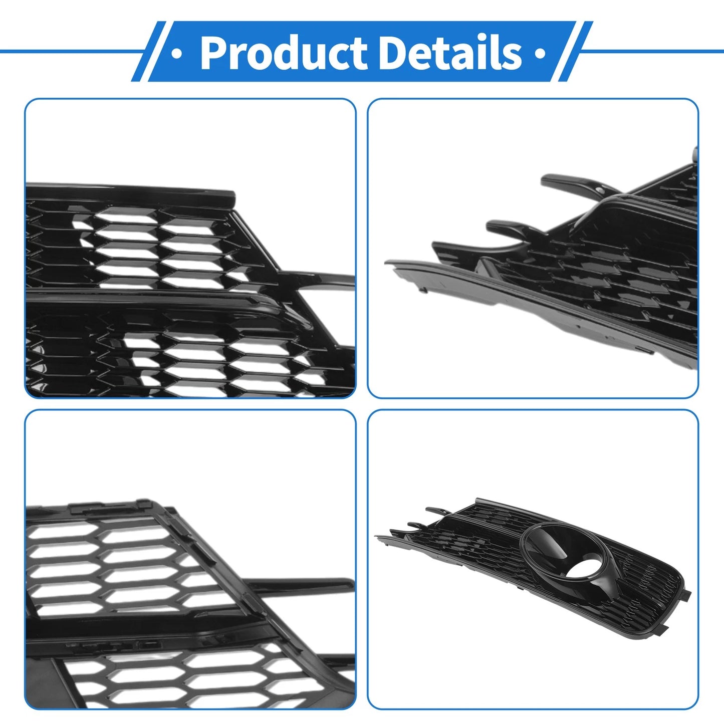 1 Pair Fog Light Grills for Audi A6 (2016–2018) No. 4G0807647A
