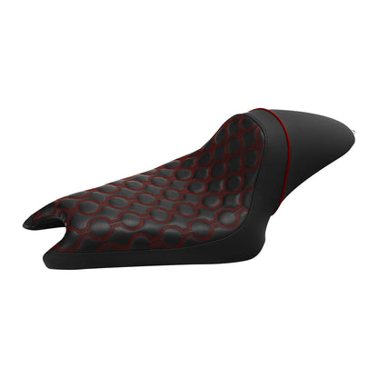 Black Red Driver Passenger Seat for Harley Sportster 883 1200 (2004-2022)