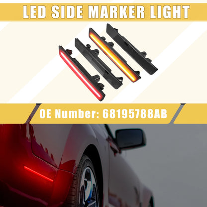 2X LED Side Marker Light 68195788AB for Dodge  Amber Red