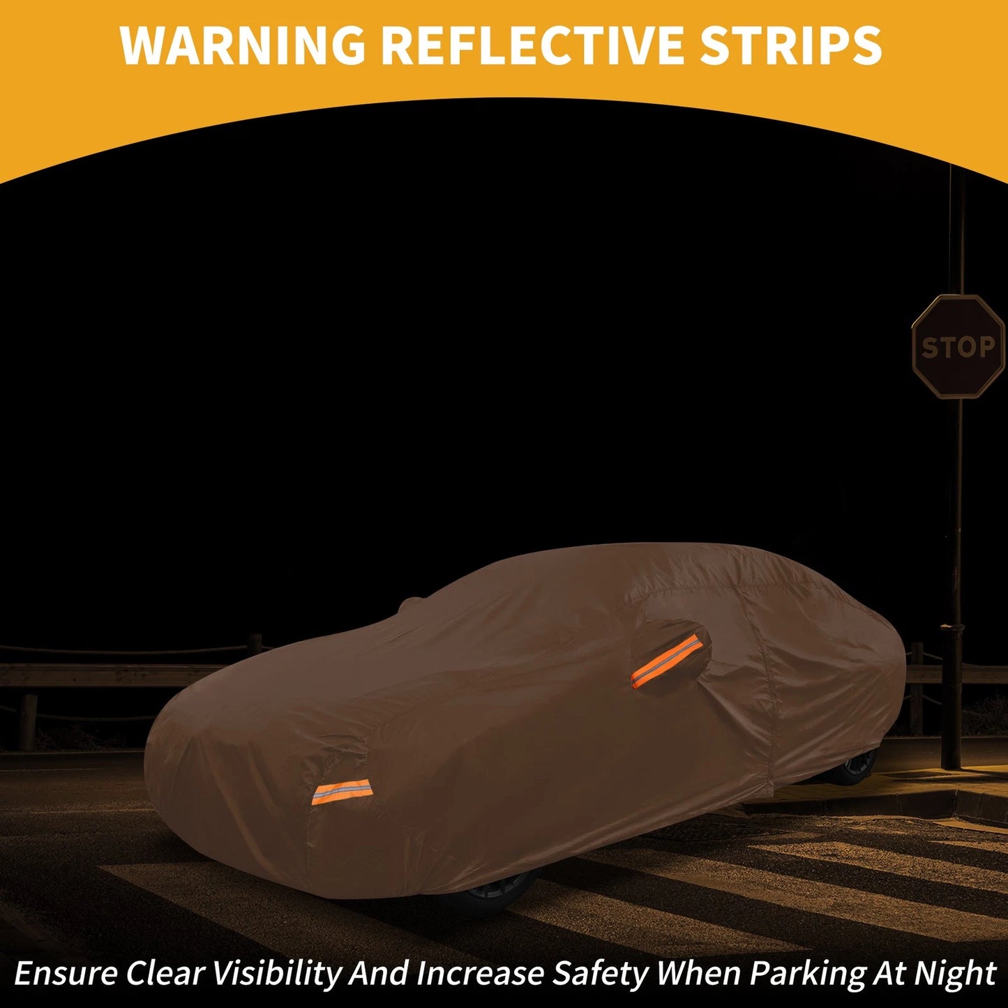 Waterproof Car Cover for Hyundai Elantra (210D-PU, Orange)