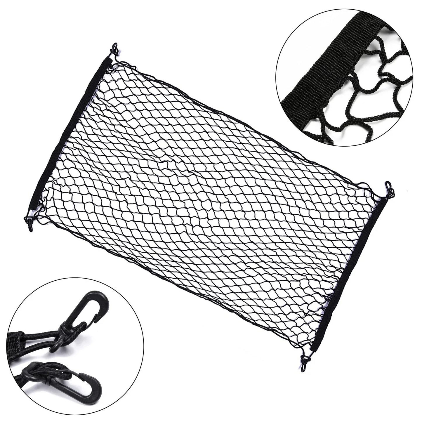 1 Pc Rear Cargo Organizer Net Holder with 4 Hooks for Car/SUV