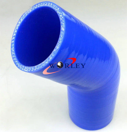 Silicone 45° Reducer Elbow Joiner Hose Pipe 64mm-70mm 2.5" 2.75" - BLUE