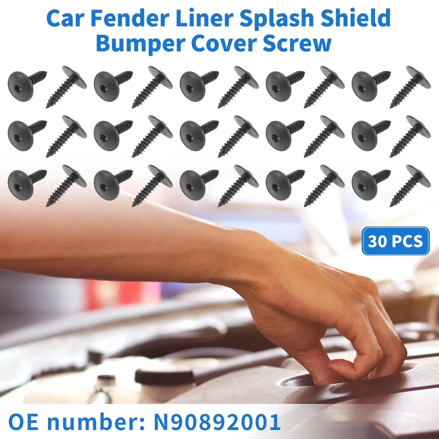 30 Pcs Fender Liner Splash Shield Bumper Cover Screw for Audi A4 (1996–2016)