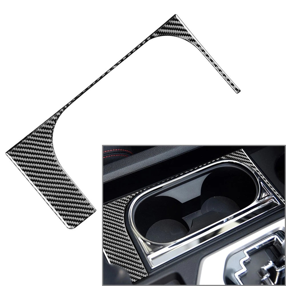 Black Carbon Center Console Water Cup Holder Cover for Toyota Tundra (2014–2021)
