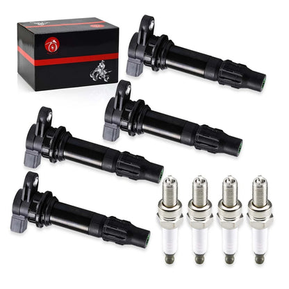 4 x Coil & Spark Plug for Yamaha WaveRunner VX Cruiser Deluxe (2006–2015)