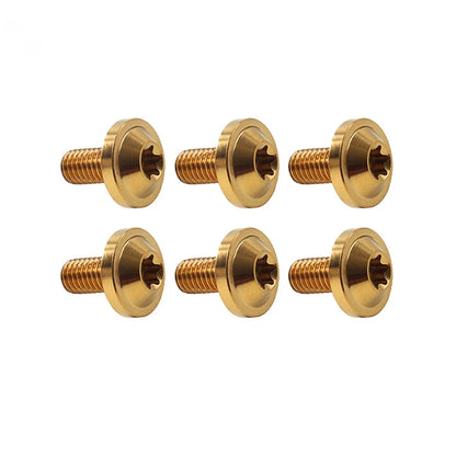 6 x Gold Alloy M6x10mm Torx Head Screws for Bike Motorcycle