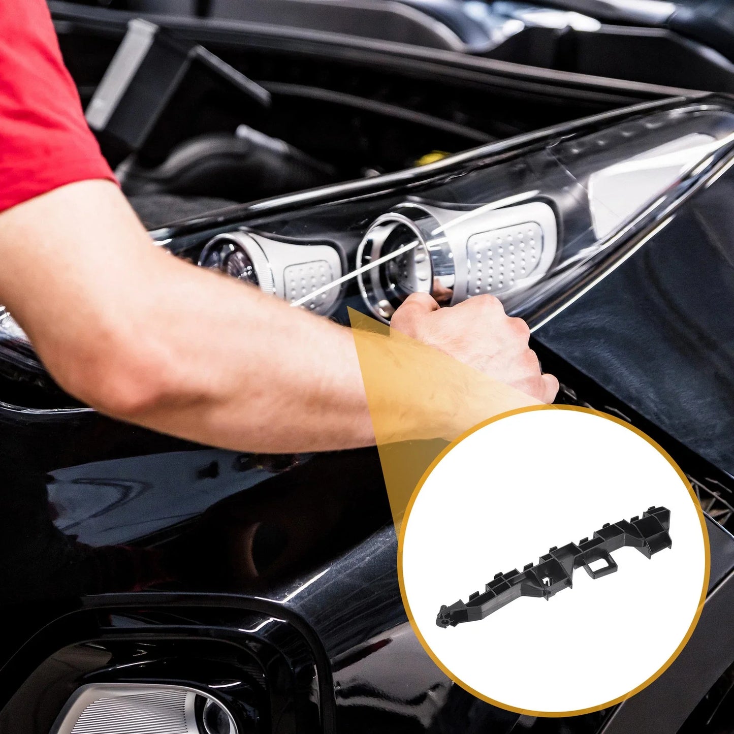 RH Front Bumper Support Bracket for Honda City Sedan (2014-2016) 1 x Black