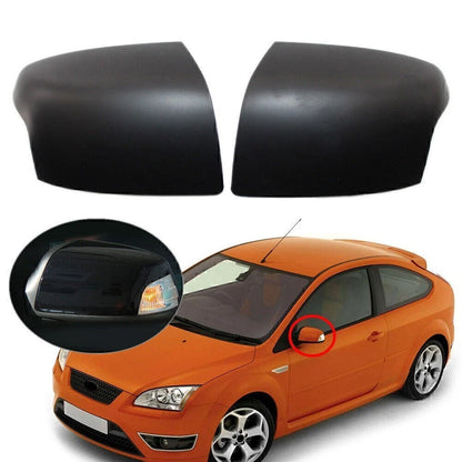 1 Pair Matte Black Rearview Side Mirror Cover Cap for Ford Focus (2005–2008)