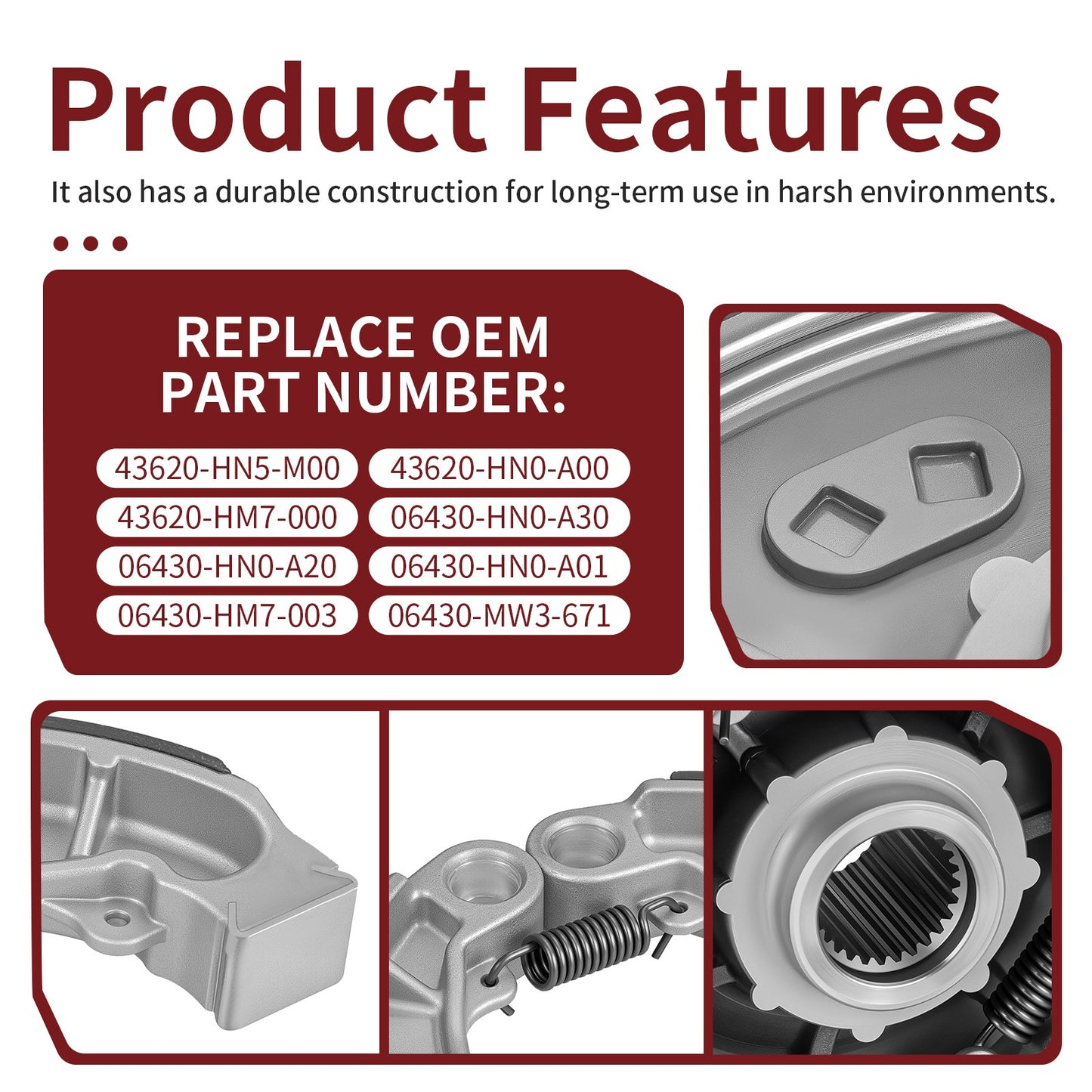 Rear Brake Drum Hub & Shoes Kit for Honda Foreman 450 TRX450FE/FM/S/ES (1998–2004)