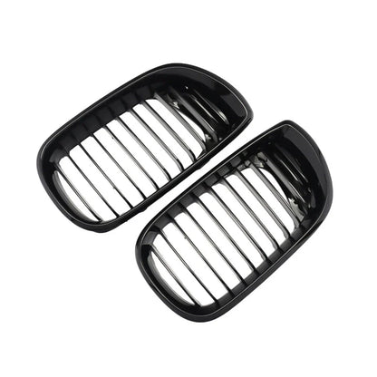 Pair Gloss Black Front Kidney Grilles Grill for BMW E46 (1998–2006)