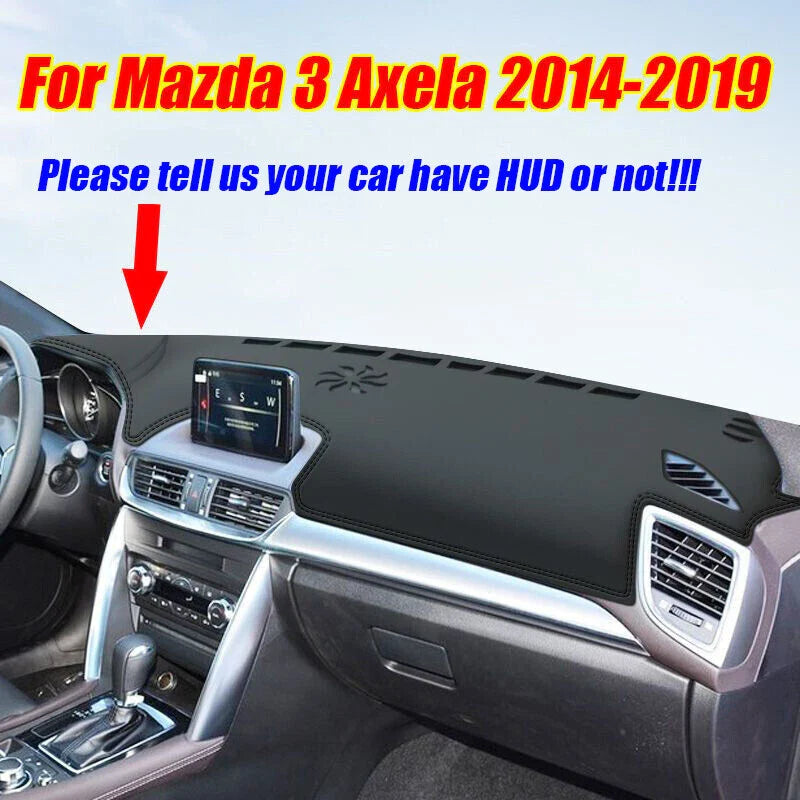 Black Leather / Dashboard Cover Dash Protector Pad Mat for Mazda 3 Axela (2014–2019)