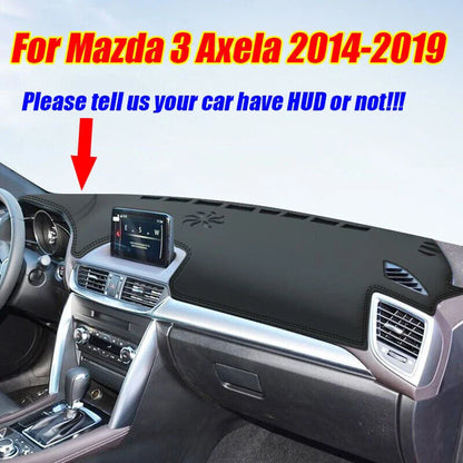 Black Leather / Dashboard Cover Dash Protector Pad Mat for Mazda 3 Axela (2014–2019)