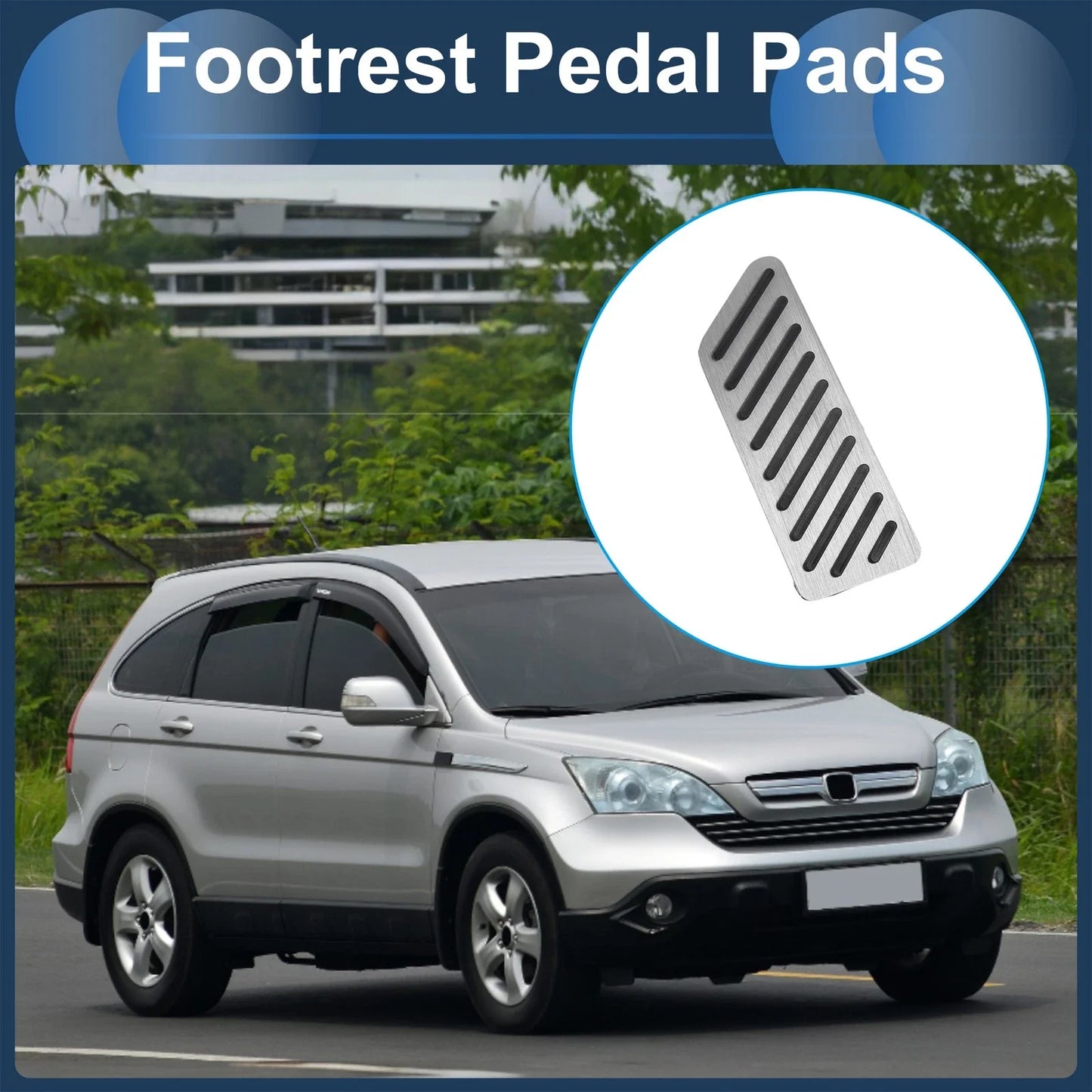 Footrest Pedal Cover for Honda CRV 2017-2024 Aluminum Alloy Silver Tone