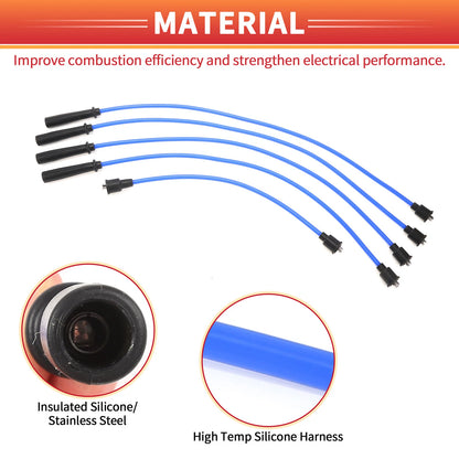 5 Pcs Spark Plug Wire Ignition Coil Cable for Suzuki Samurai (1988–2004)