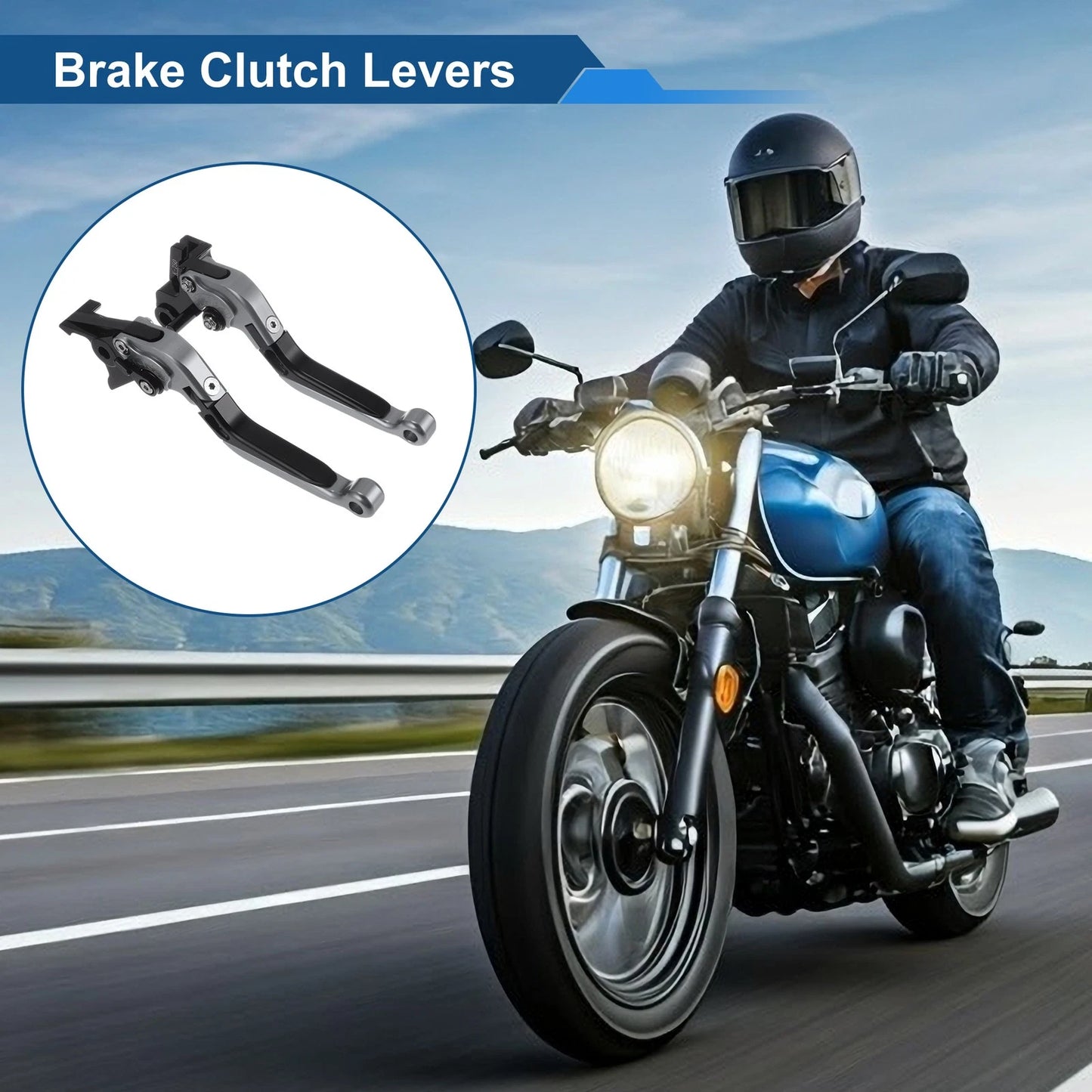 Adjustable Brake Clutch Lever for Kawasaki Vulcan S (2015–2023) Titanium Black