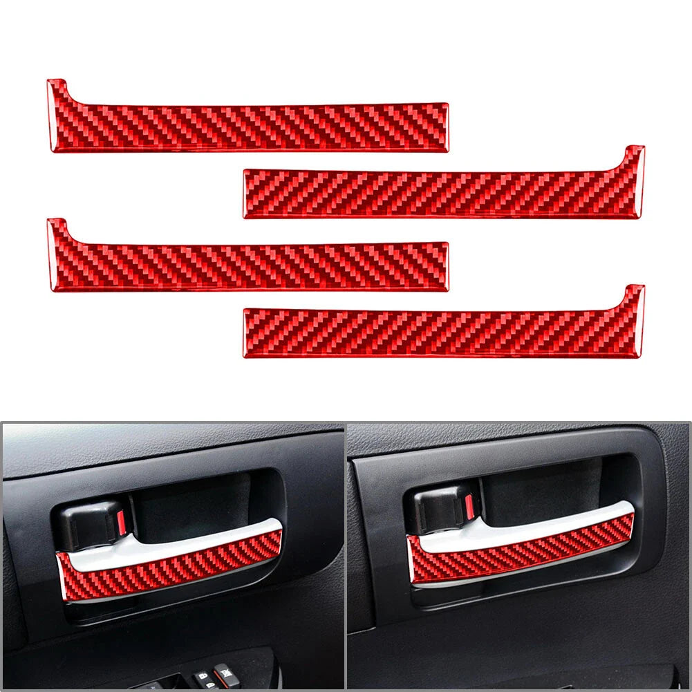 4 Pcs Carbon Fiber Door Handle Trim for Toyota Tundra (2014-2021)