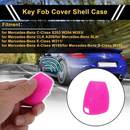 Magenta Car Key Case for Mercedes-Benz C-Class (2001–2015) - 3 Buttons