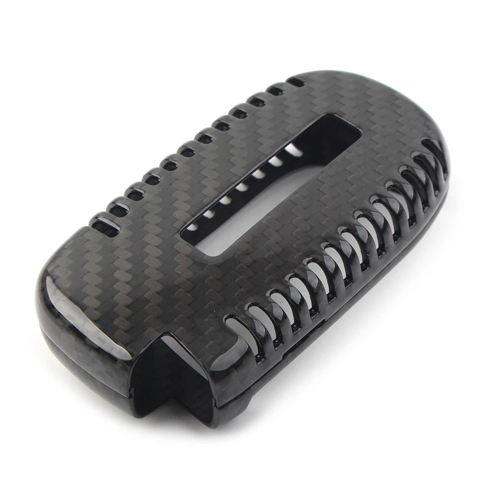 Remote Key Fob Cover Case for Jeep Cherokee, Renegade (2014–2023) Carbon Fiber Black