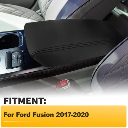 Leather Center Console Lid Armrest Cover for Ford Fusion (2017–2020)