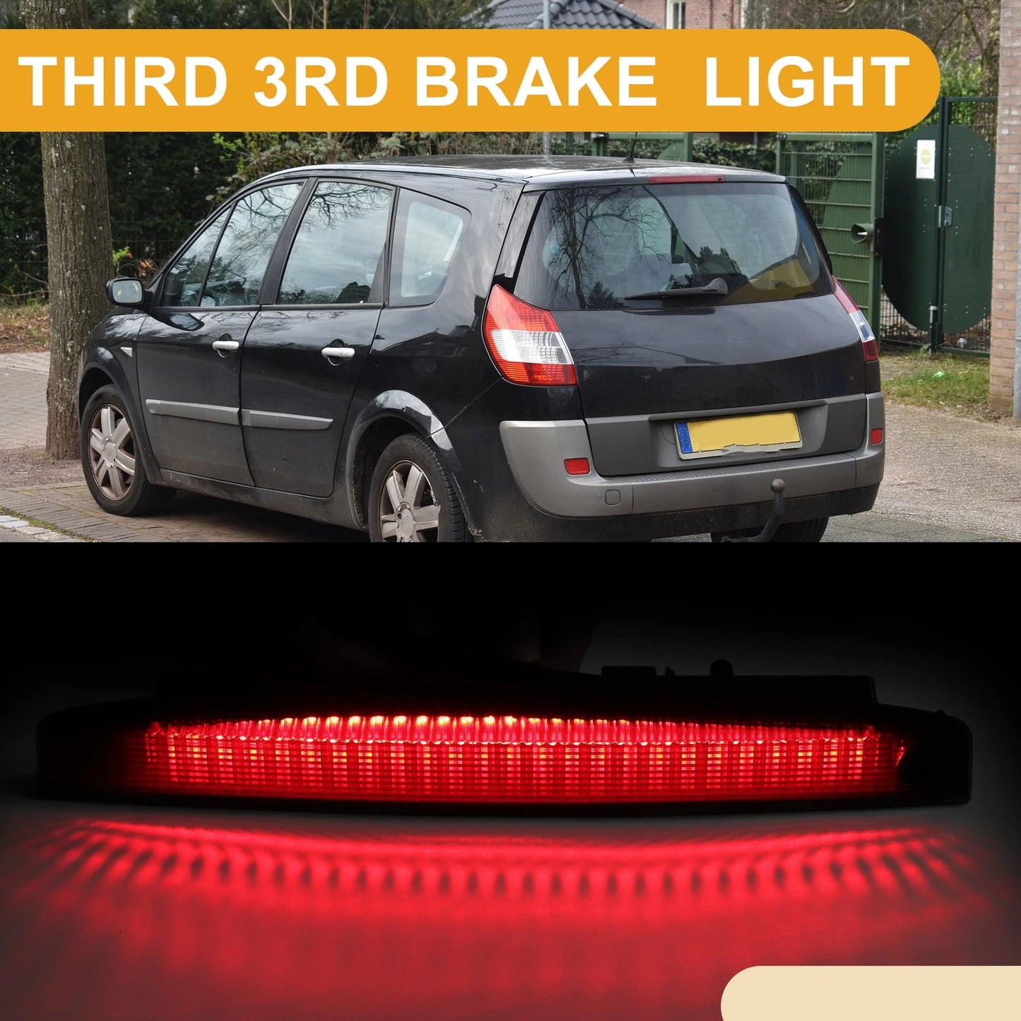 Third Brake Stop Light for Renault Megane MK2 (2002–2008) ABS Black