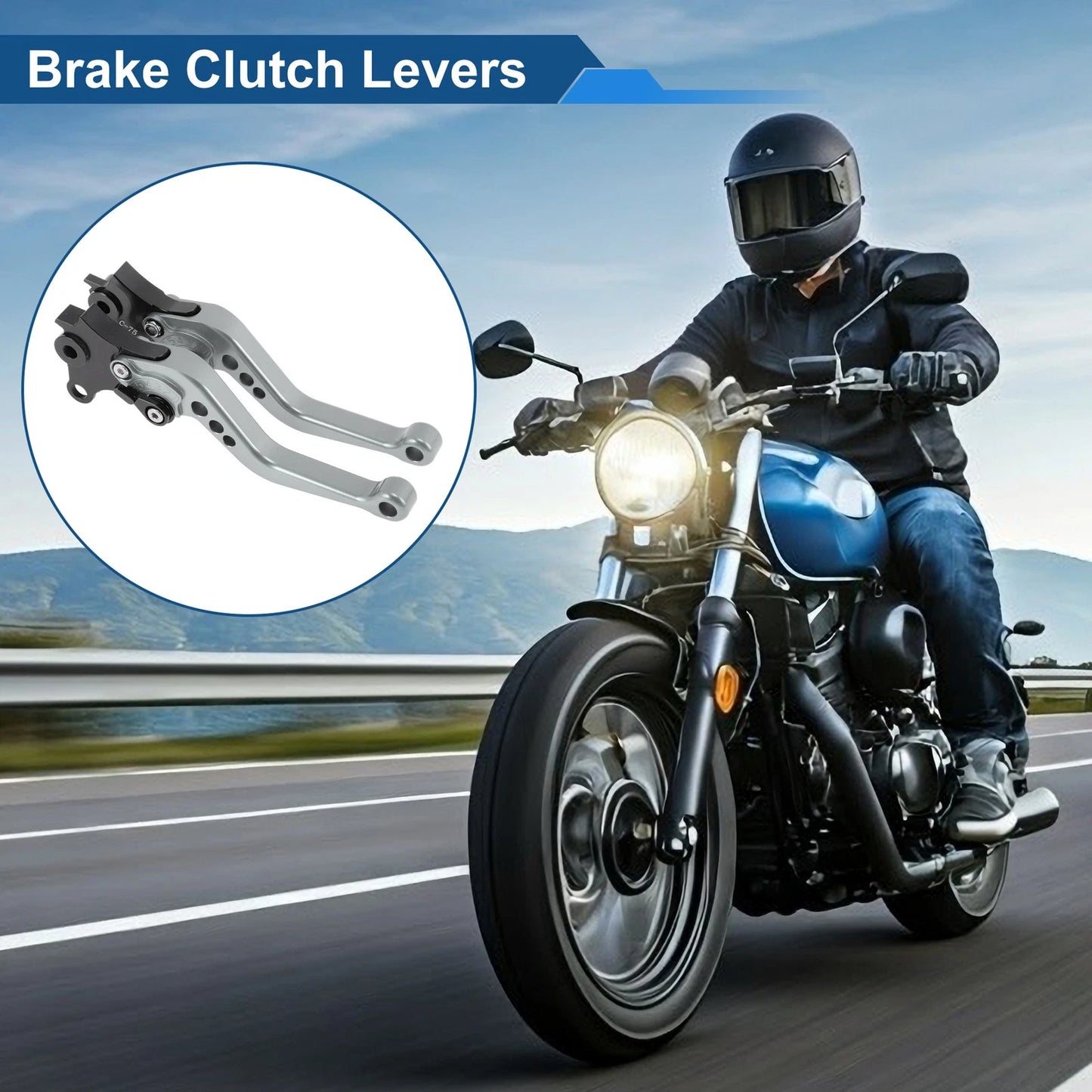 Adjustable Short Brake Clutch Levers for BMW R Nine T (2014–2016) Titanium Tone