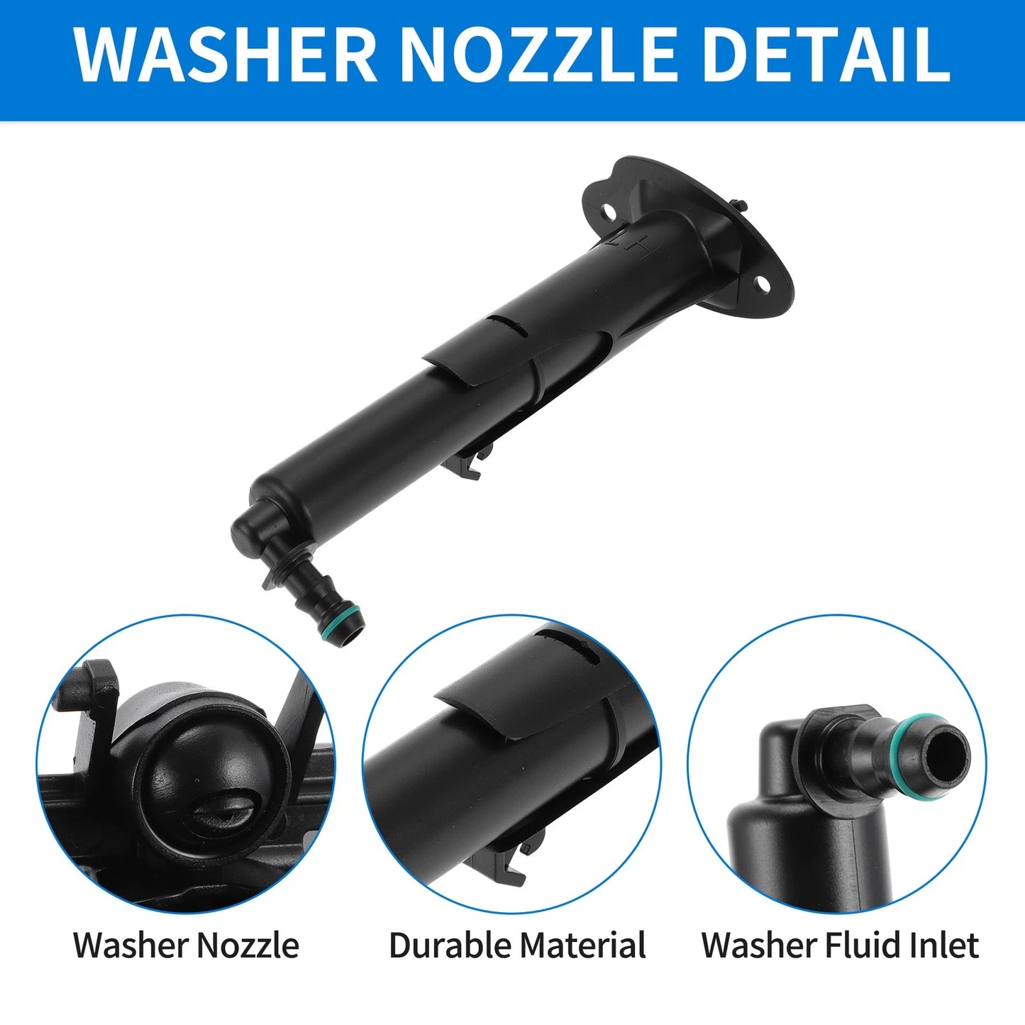 Front Driver Side Headlight Washer Nozzle for Porsche Cayenne (2011–2018) No. 95862816110