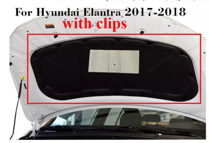 1PCS Front Hood Engine Sound Insulation Pad for Hyundai Elantra (2017–2018)