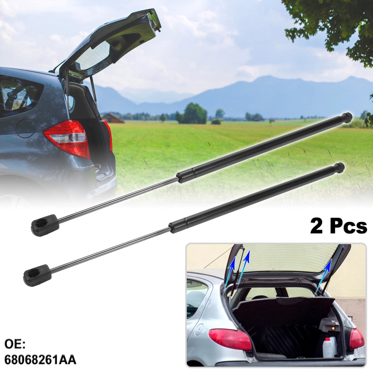 2X Rear Hatch Lift Support Gas Struts No.68068261AA for Jeep Wrangler JK (2011–2015)