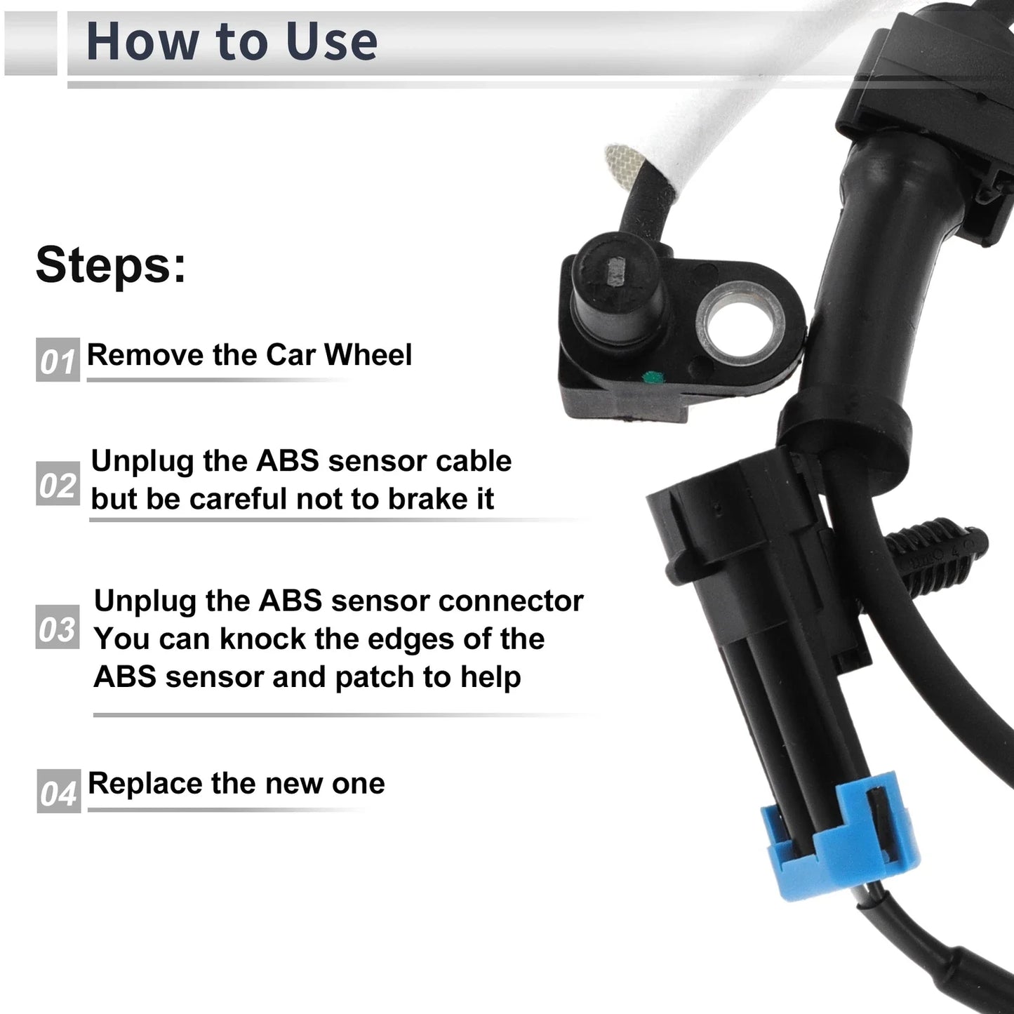 ABS Wheel Speed Sensor for Chevrolet C3500 1995-1996 1 x Front Left/Right