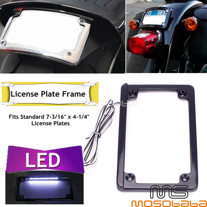 LED License Plate Frame Light for Harley Dyna Sportster Touring (2006-2023)