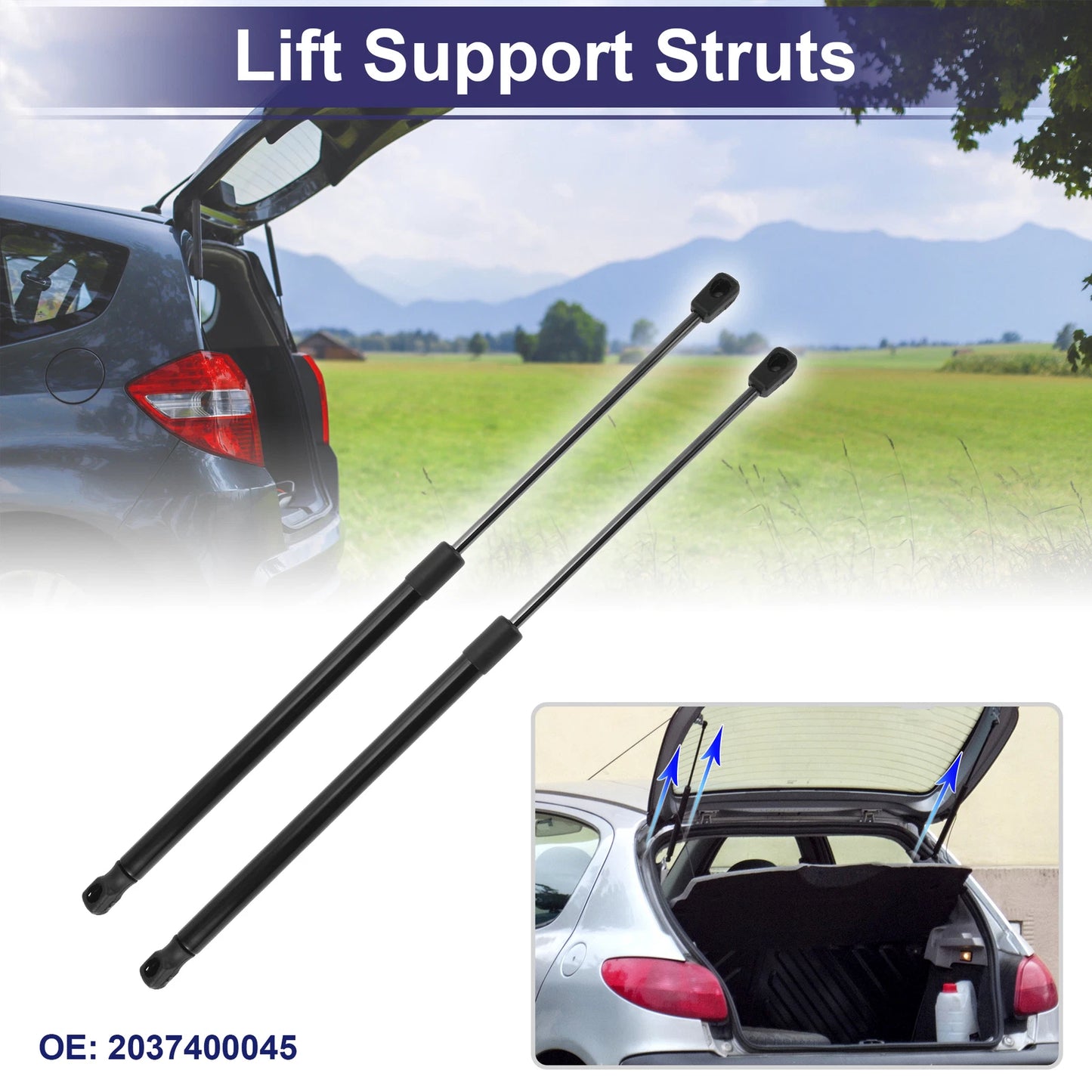 2 Pcs Rear Hatch Lift Support Struts No. 2037400045 for Mercedes-Benz C-Class (2015–2021)