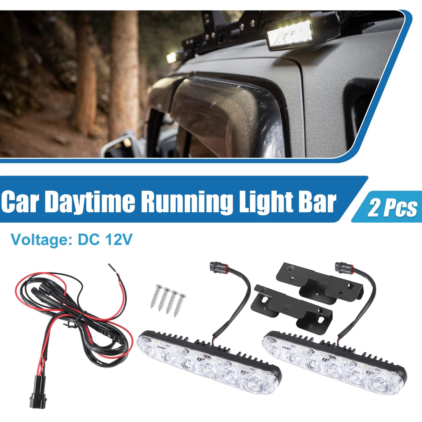 Set of 2 LED Daytime Running Light Fog Lamps for Car