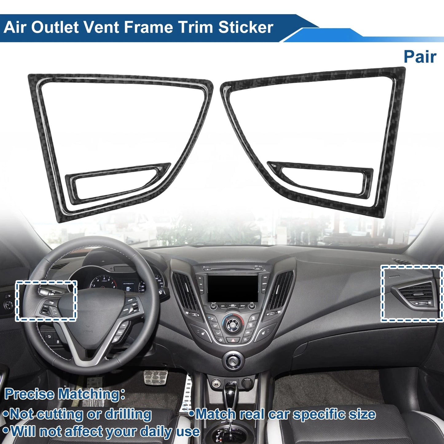 Air Condition Outlet Vent Trim Cover Frame for Hyundai Veloster (2012–2017)