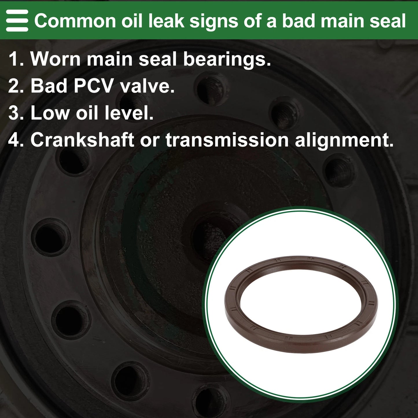 Rear Crankshaft Oil Seal for Hyundai Santa Fe (2013–2018) No. 21443-2A000