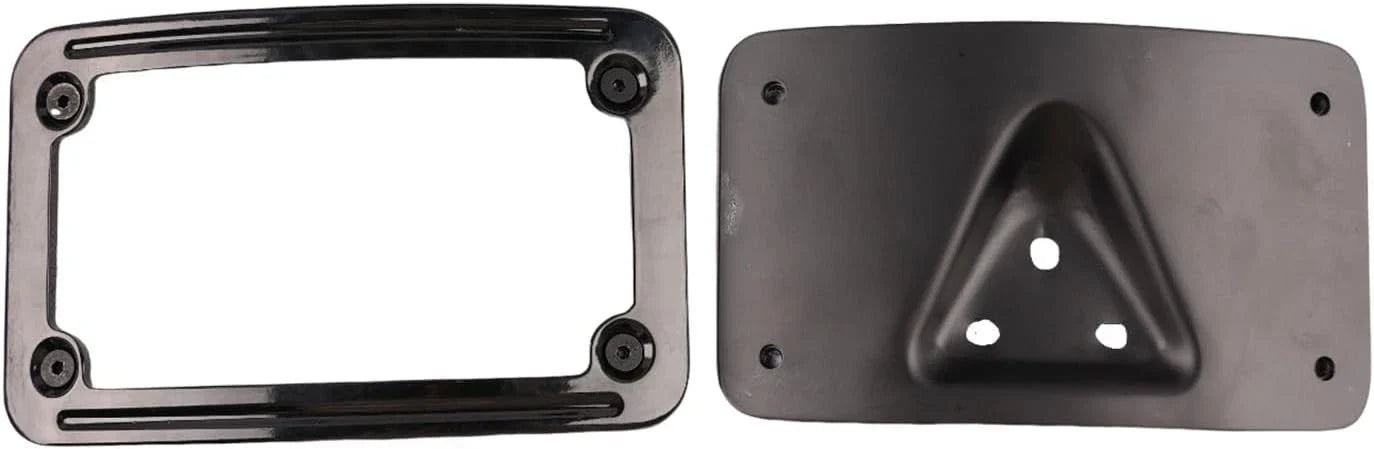 Black Curved Laydown License Plate Mount Bracket for Harley Dyna FXD Sportster (2006-2023)