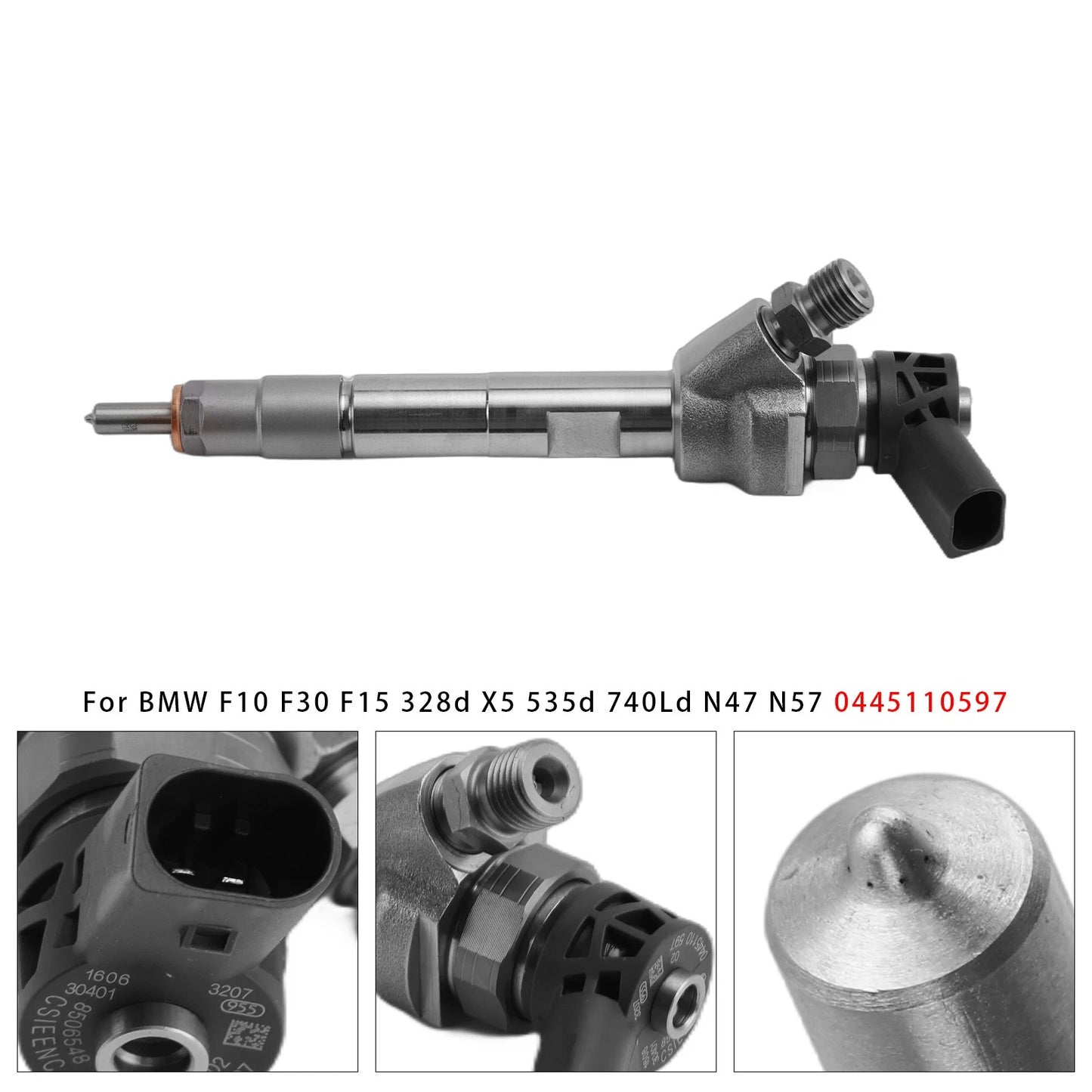 Fuel Injector for BMW F10 F30 F15 X5 535d 740Ld N47 N57 (2010–2017) 0445110597