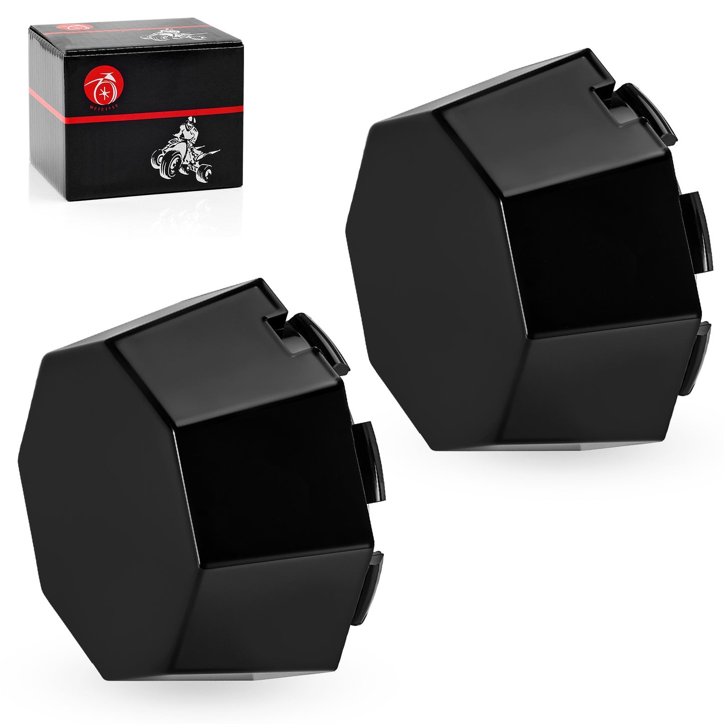 Pair Matte Black Hub Covers for Polaris Sportsman 570 (2015–2025)