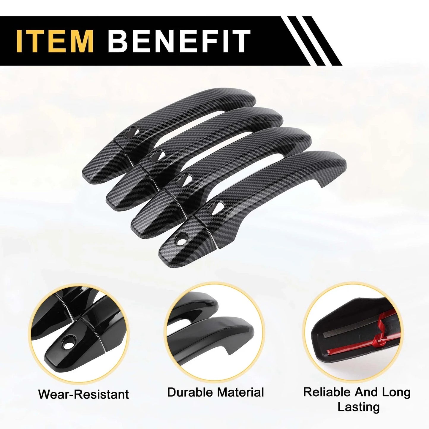 4pcs Exterior Door Handle Covers for Chevrolet Silverado 1500 (2014-2024)