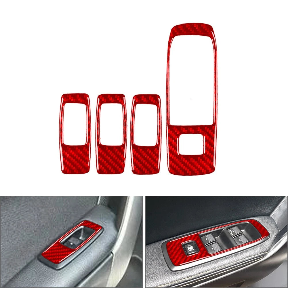 Carbon Fiber Window Lift Switch Panel Cover Trim for Ford Ranger Sport (2015–2022)