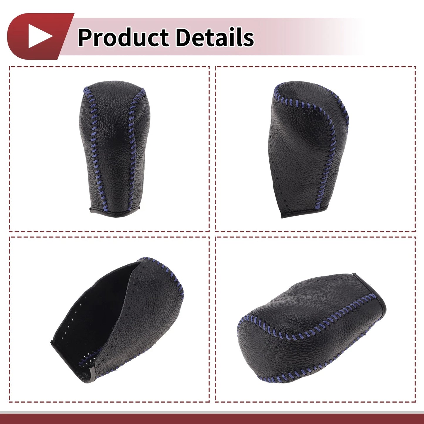Gear Shift Knob Cover for Toyota Corolla (2014–2018) Blue Faux Leather