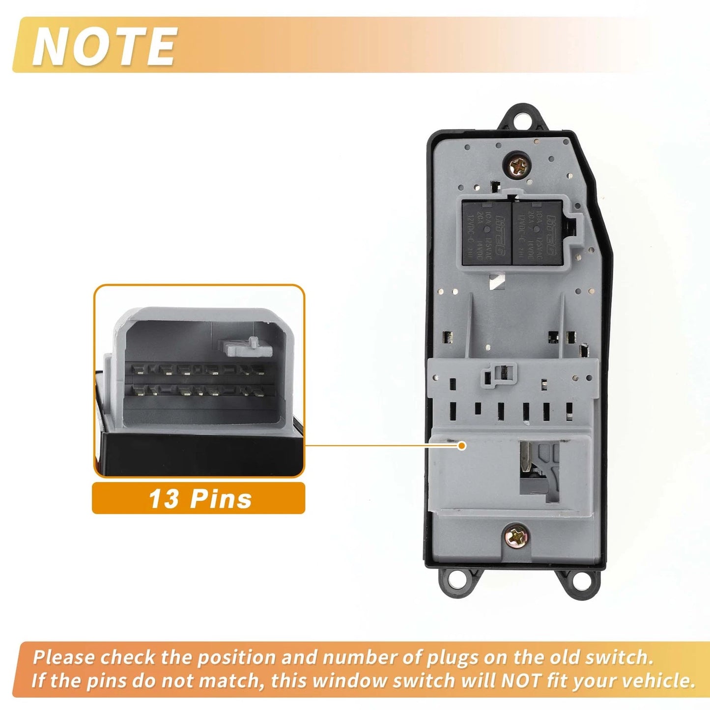 Right Power Window Switch for Toyota Carina (1980–1985) No. 8482042100