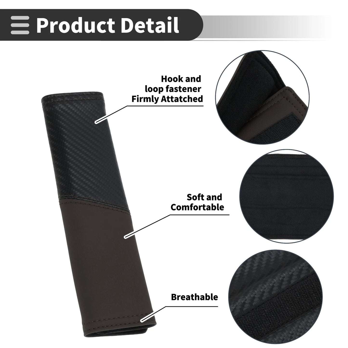 2X Seat Belt Cover Pad for Universal Fit (22.5cm)