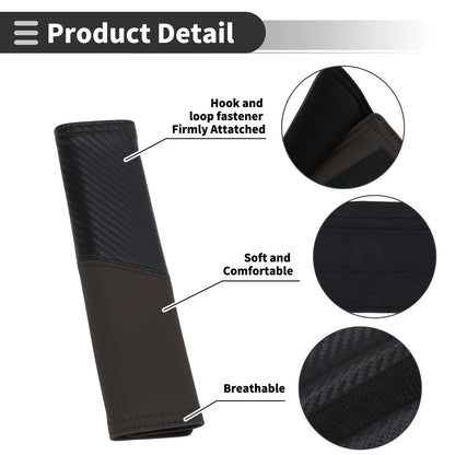 2X Seat Belt Cover Pad for Universal Fit (22.5cm)