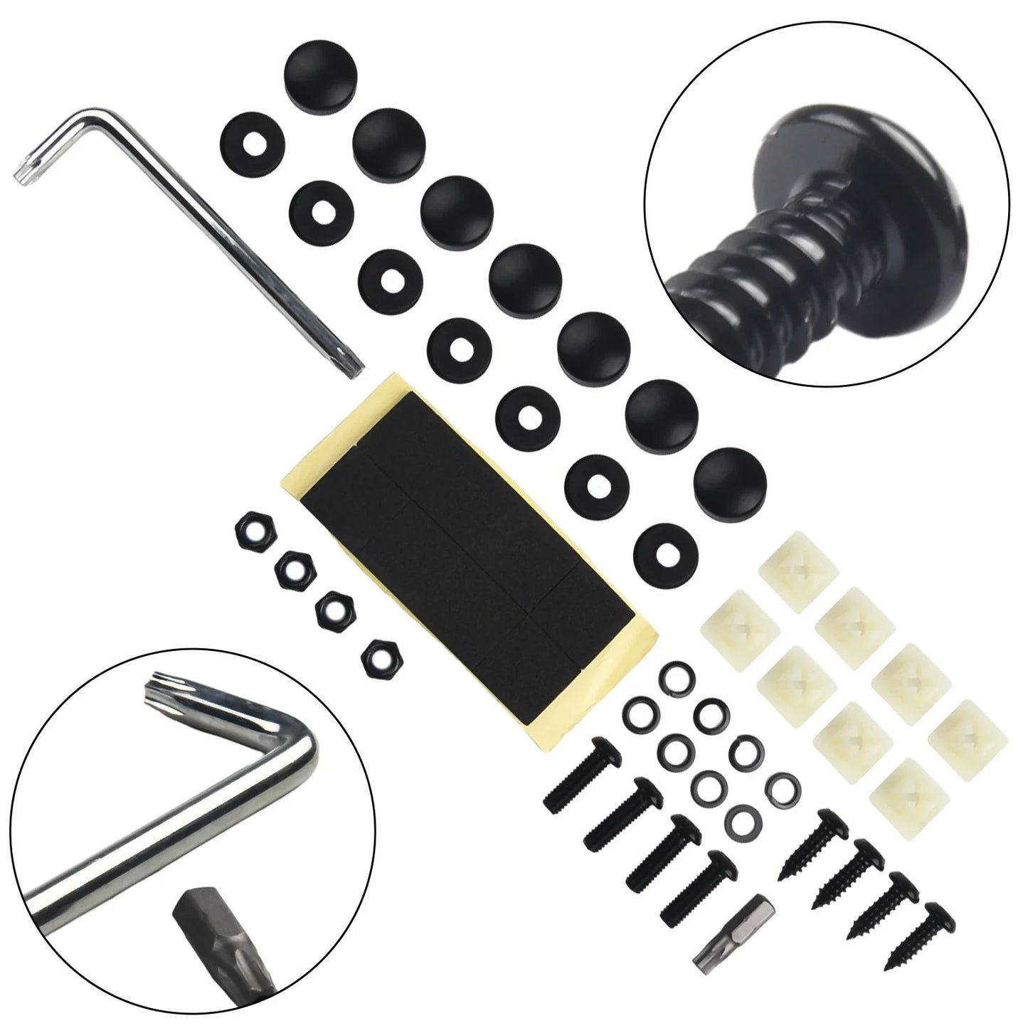 License Plate Screws Plastic+Stainless Steel for Cars