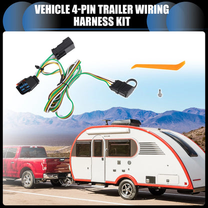 Set of 4-Pin Trailer Wiring Harness Kit for Dodge Ram 3500 (2010)