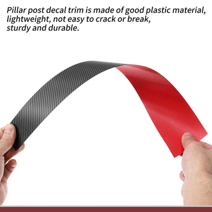6 Pcs Door Pillar Window Trim for Mercedes-Benz C-Class (2015-2018) Black Carbon Fiber