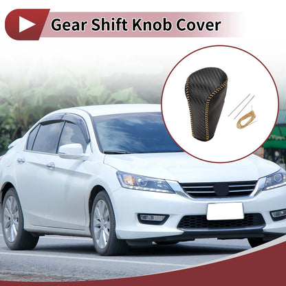 1 Pc Gear Shift Knob Cover for Honda Accord (2008–2012) Black Yellow Leather