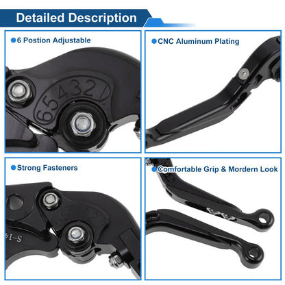 Short Long Brake Clutch Levers for Suzuki Hayabusa GSXR1300 (2008–2020) Black
