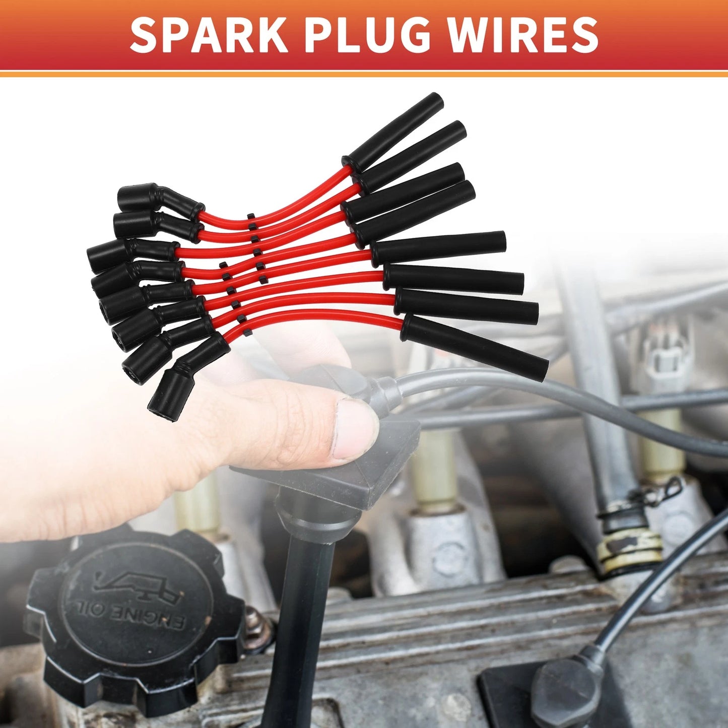 8 Pcs Spark Plug Wire Ignition Coil Cable for Chevrolet Camaro (1998–2002)